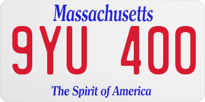MA license plate 9YU400