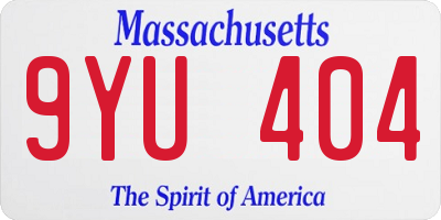 MA license plate 9YU404