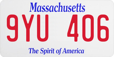 MA license plate 9YU406