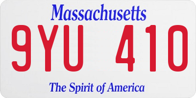MA license plate 9YU410
