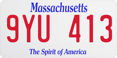 MA license plate 9YU413