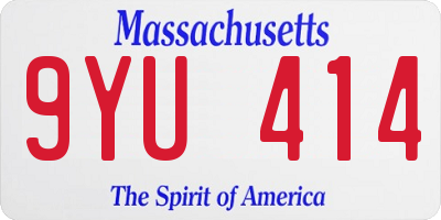 MA license plate 9YU414