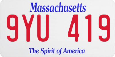 MA license plate 9YU419