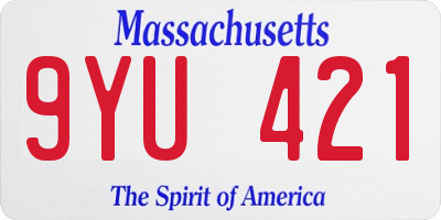 MA license plate 9YU421