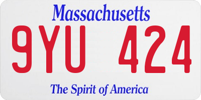 MA license plate 9YU424