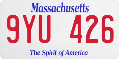 MA license plate 9YU426