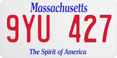 MA license plate 9YU427