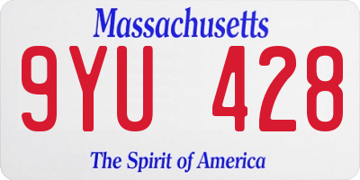MA license plate 9YU428