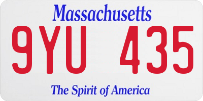 MA license plate 9YU435