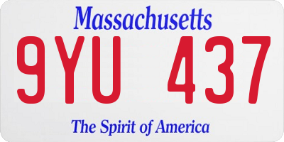 MA license plate 9YU437