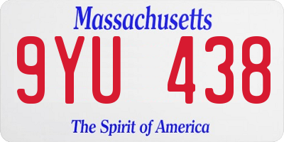 MA license plate 9YU438