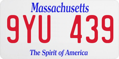 MA license plate 9YU439