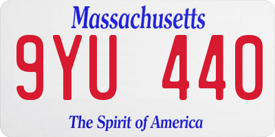 MA license plate 9YU440
