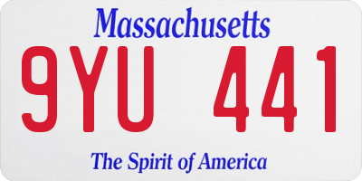 MA license plate 9YU441