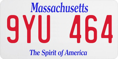 MA license plate 9YU464