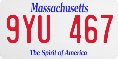 MA license plate 9YU467