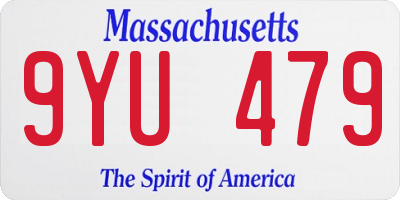 MA license plate 9YU479
