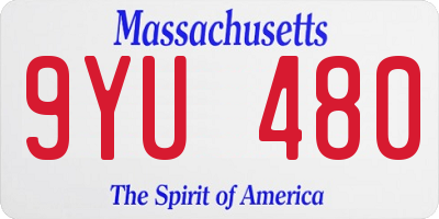 MA license plate 9YU480