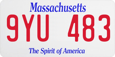MA license plate 9YU483