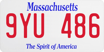 MA license plate 9YU486