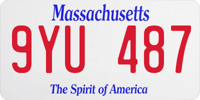 MA license plate 9YU487