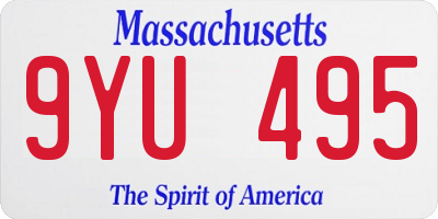 MA license plate 9YU495