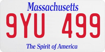 MA license plate 9YU499