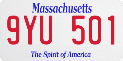 MA license plate 9YU501