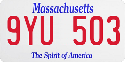 MA license plate 9YU503