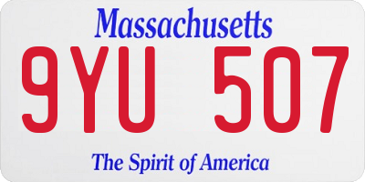 MA license plate 9YU507