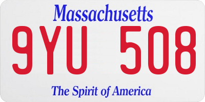 MA license plate 9YU508