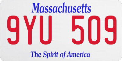 MA license plate 9YU509