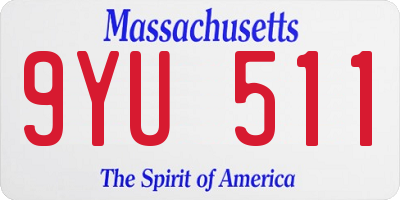 MA license plate 9YU511