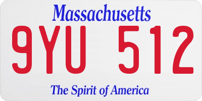 MA license plate 9YU512