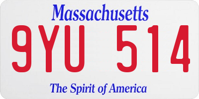 MA license plate 9YU514