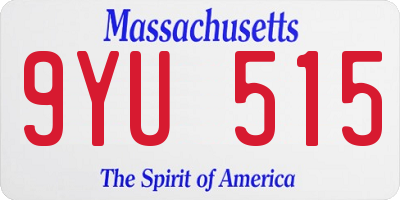 MA license plate 9YU515