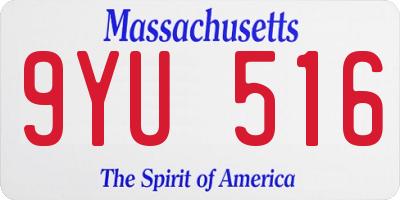 MA license plate 9YU516