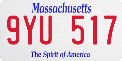 MA license plate 9YU517