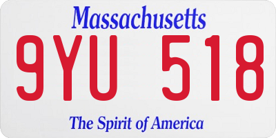 MA license plate 9YU518