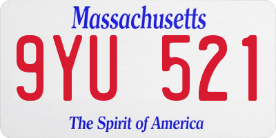 MA license plate 9YU521