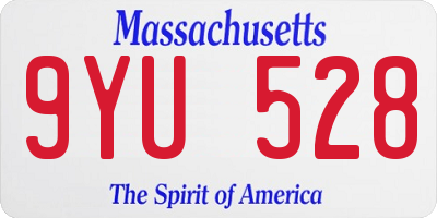 MA license plate 9YU528