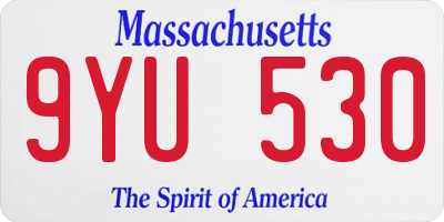MA license plate 9YU530
