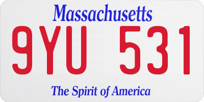 MA license plate 9YU531