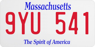 MA license plate 9YU541