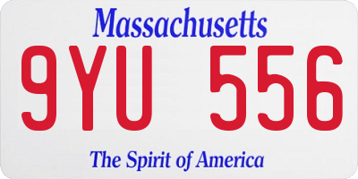MA license plate 9YU556