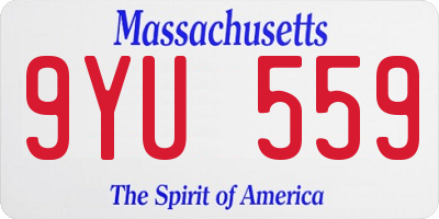 MA license plate 9YU559