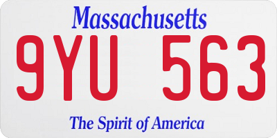 MA license plate 9YU563