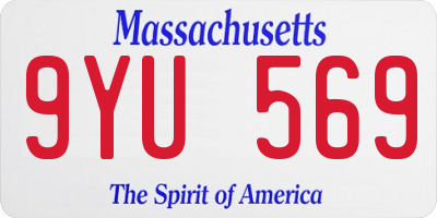 MA license plate 9YU569