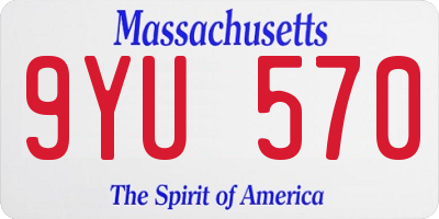 MA license plate 9YU570