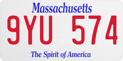 MA license plate 9YU574
